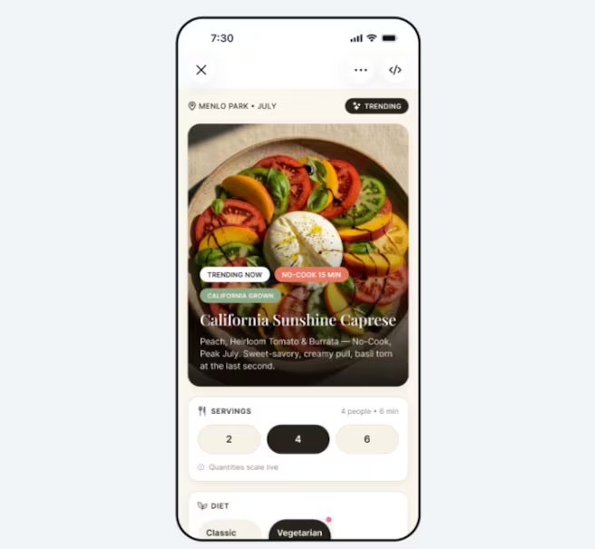 Meta AI ya gestiona calendarios, consulta reservas en restaurantes y arma rutinas de ejercicio desde su aplicación. (Meta)