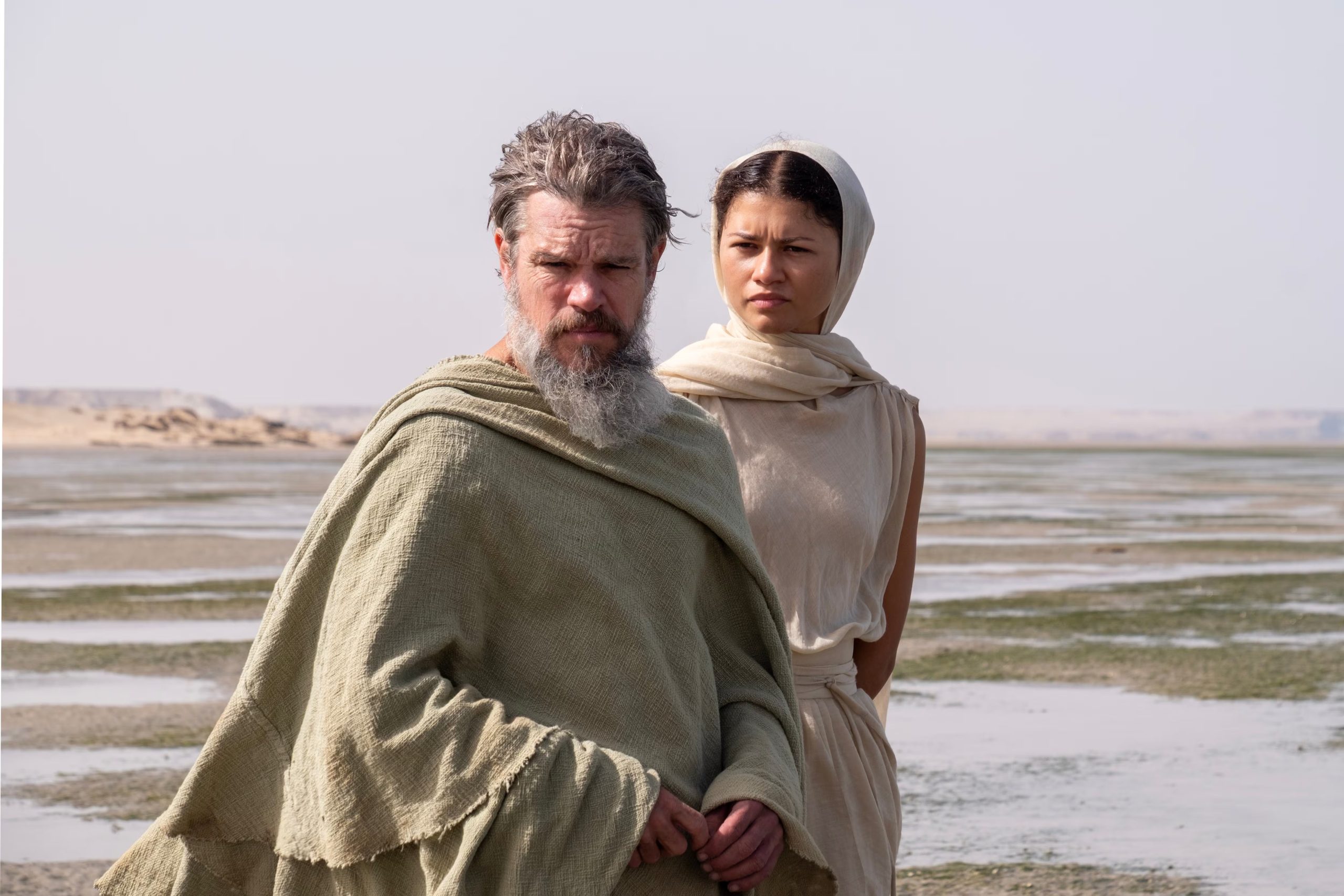 Matt Damon junto a Zendaya en 'La Odisea' (Melinda Sue Gordon/Universal Pictures via AP)