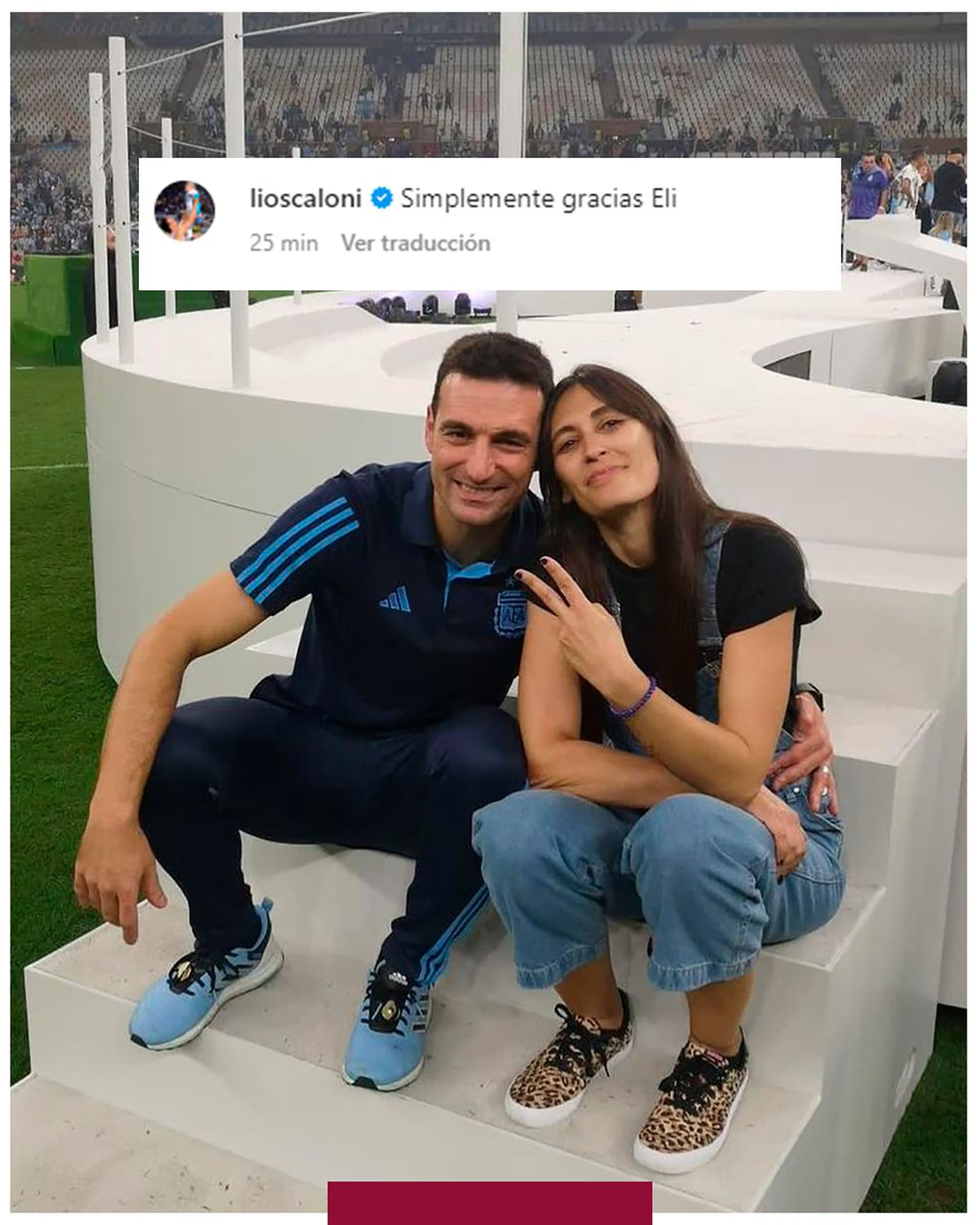 La foto que Lionel Scaloni publicó tras ganar el Mundial de Qatar (Imagen Ilustrativa Infobae)
