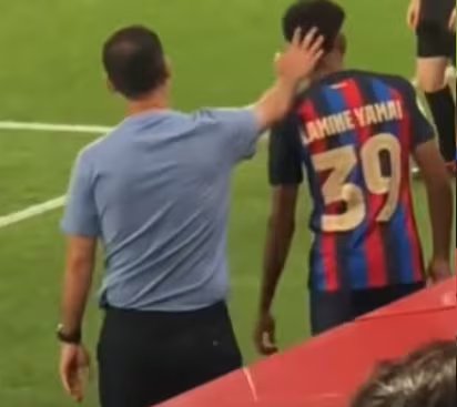 Lamine Yamal sum&oacute; minutos en partidos oficiales y series de ascenso con el Barcelona Atl&egrave;tic bajo la tutela de Rafael M&aacute;rquez. (Redes Sociales)