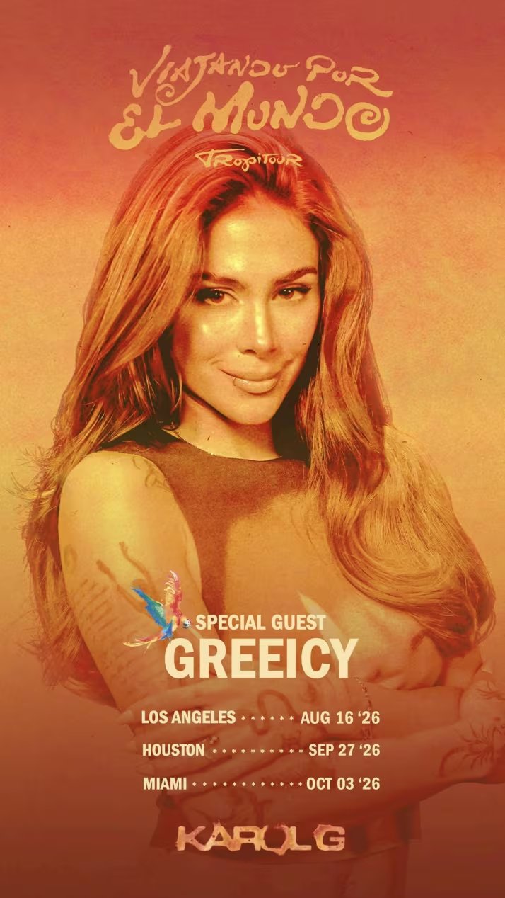 Greeicy será el acto de apertura en tres de las fechas de Karol G por Estados Unidos - crédito @greeicy/Instagram