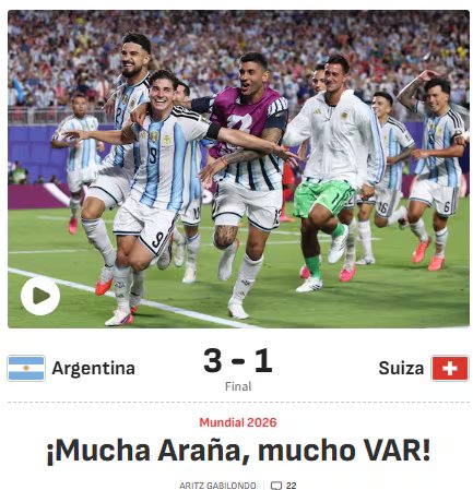 Diario As hizo énfasis en Álvarez y el VAR