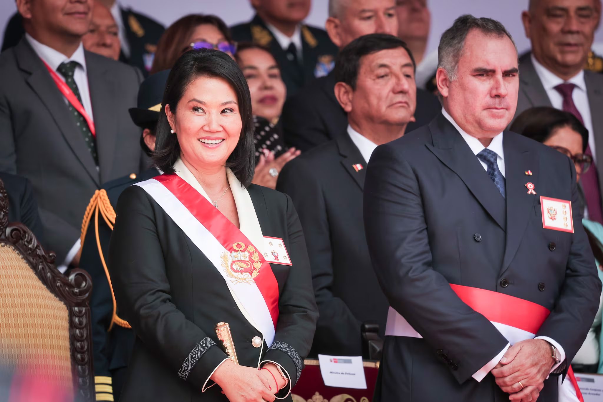 La líder del Ejecutivo inicia la jornada con el evento religioso en Lince, siguiendo una costumbre institucional que reúne a ministros y altos funcionarios en el marco de las celebraciones patrias| Foto: Presidencia