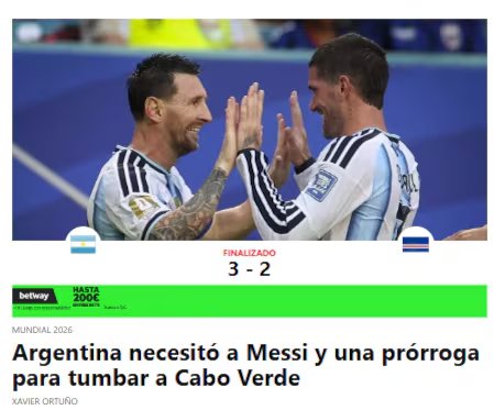 Sport destac&oacute; el sufrimiento y la actuaci&oacute;n de Messi