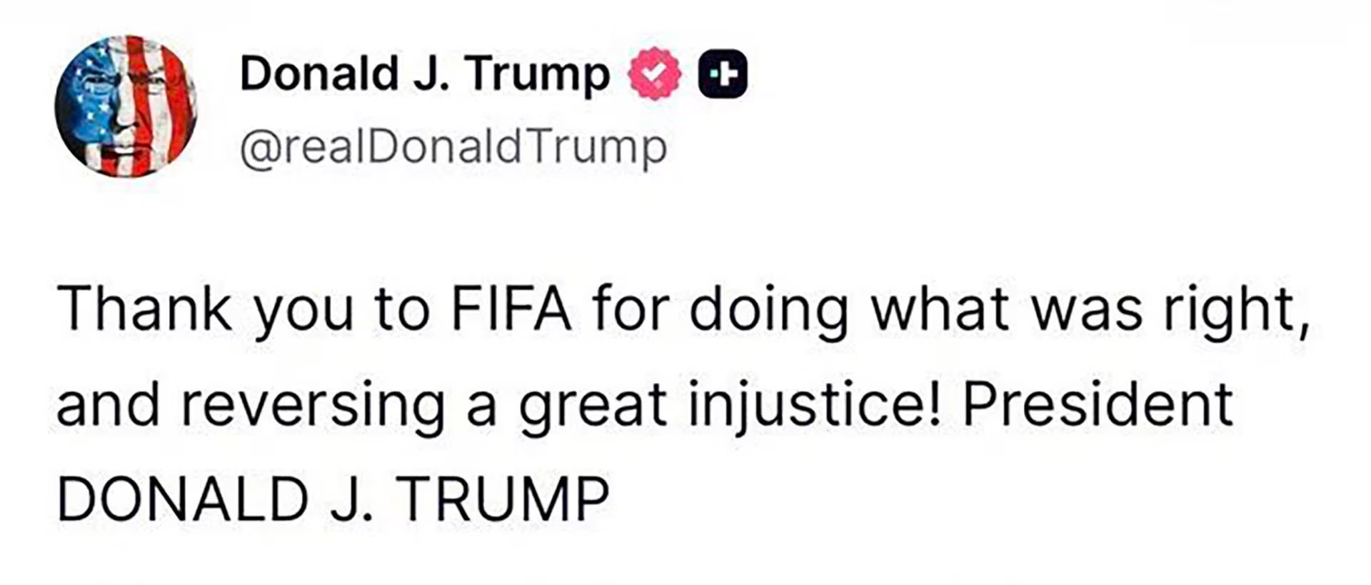 Donald Trump reaccion&oacute; a la decisi&oacute;n que adopt&oacute; la FIFA con un mensaje viral