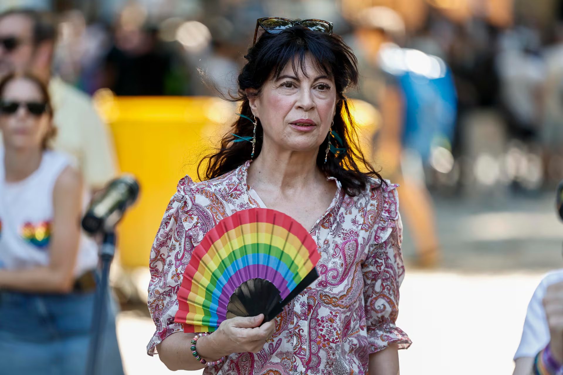 La ministra de Igualdad, Ana Redondo, durante la manifestaci&oacute;n del Orgullo 2026. (EFE/Sergio P&eacute;rez)