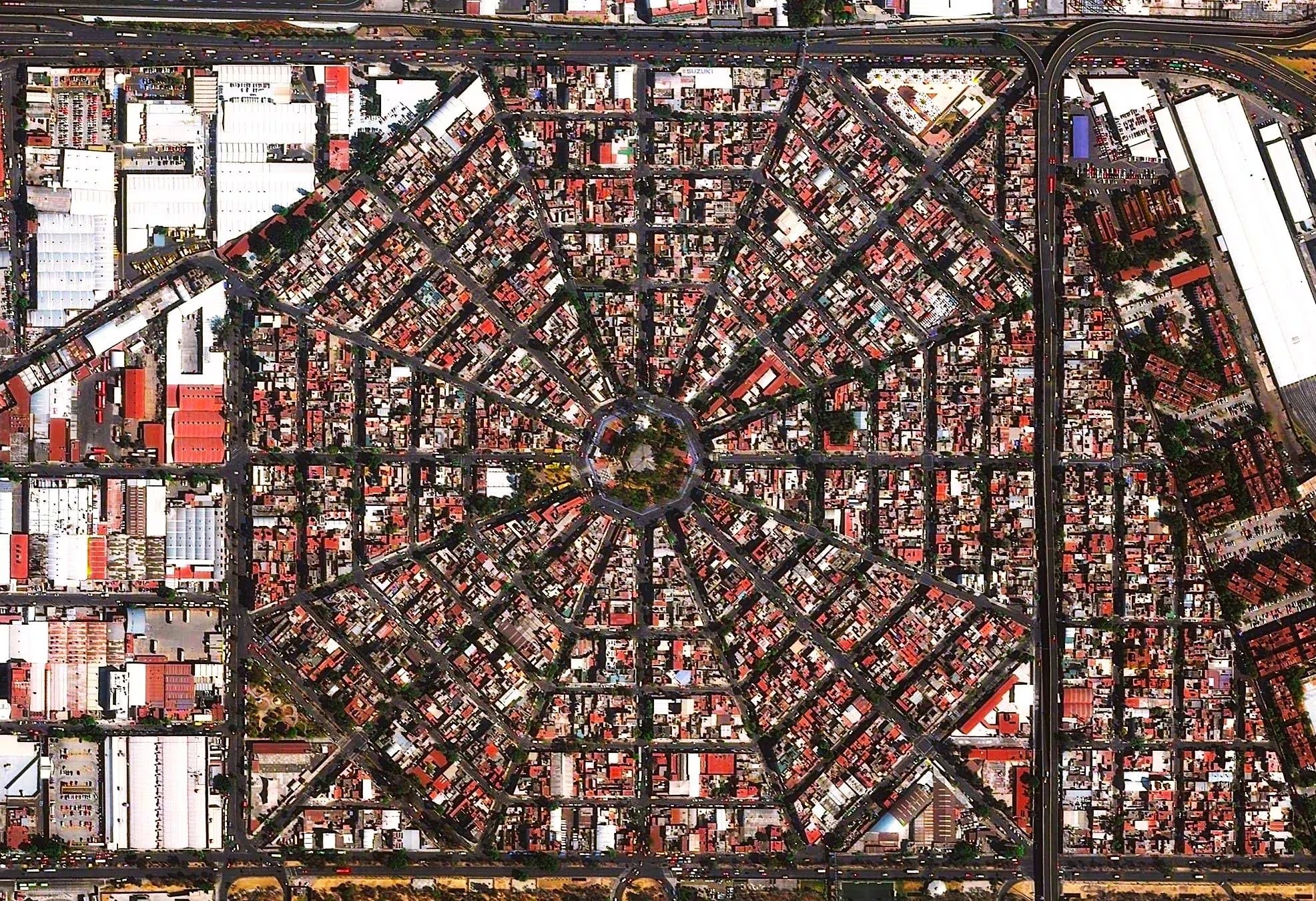 La colonia Federal, al oriente de la Ciudad de México, tiene una forma muy peculiar de telaraña. Foto: Tomada de Facebook Colonia Federal