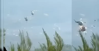 Dos helicópteros protagonizan lamentable incidente durante labores