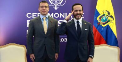 Daniel Noboa asiste a posesión de Abelardo de la Espriella y anuncia estrategia conjunta de seguridad