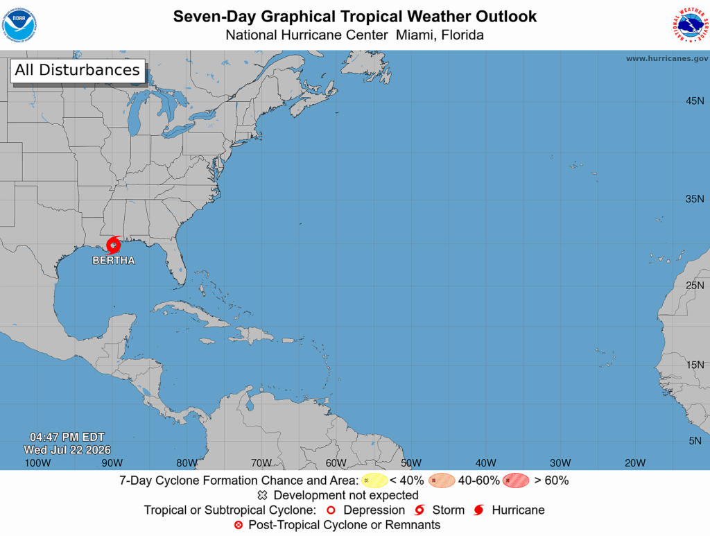 Tormenta Bertha podría dejar inundaciones repentinas desde Texas hasta Florida en EEUU