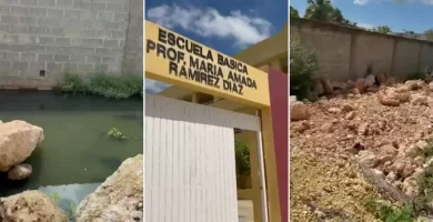 Comunitarios denuncian deterioro en entrada de escuela de Hato Nuevo antes del inicio de clases