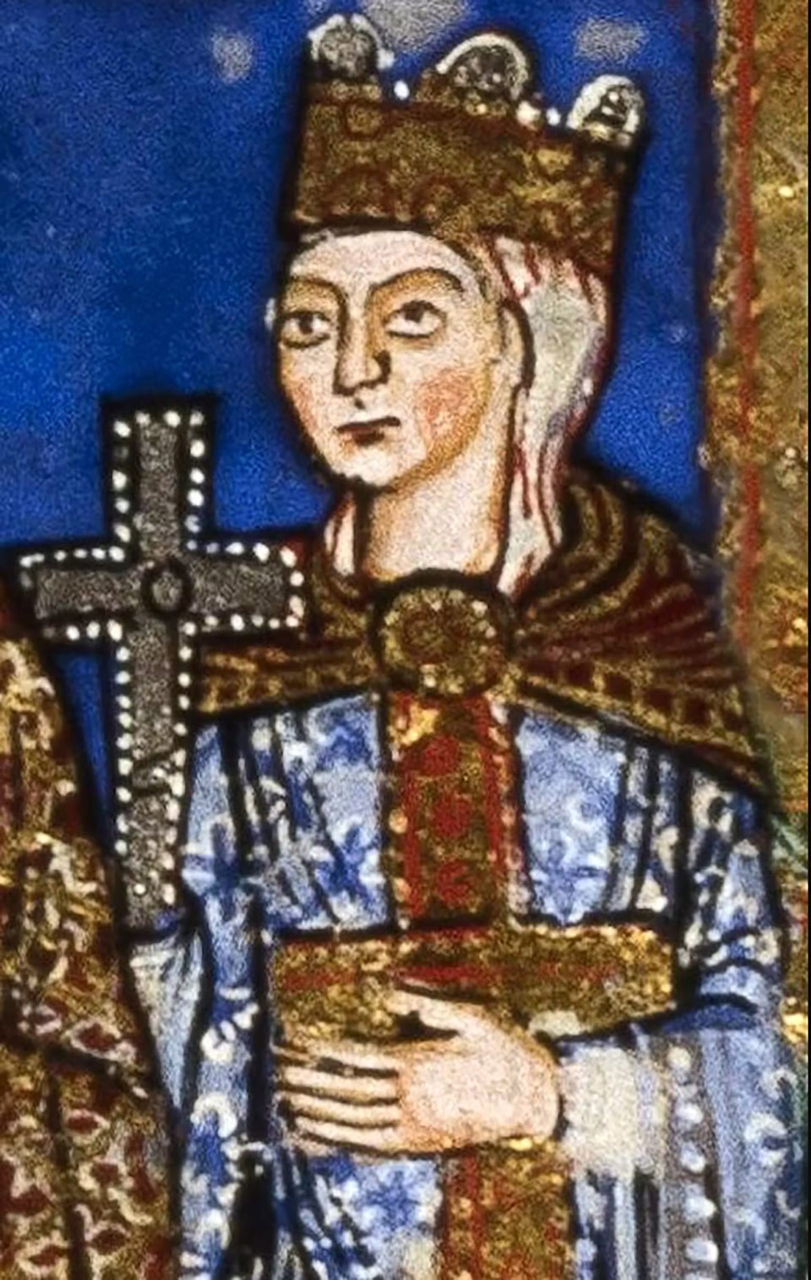La emperatriz Matilde tal y como aparece representada en los Evangelios de Enrique el Le&oacute;n (hacia 1188)