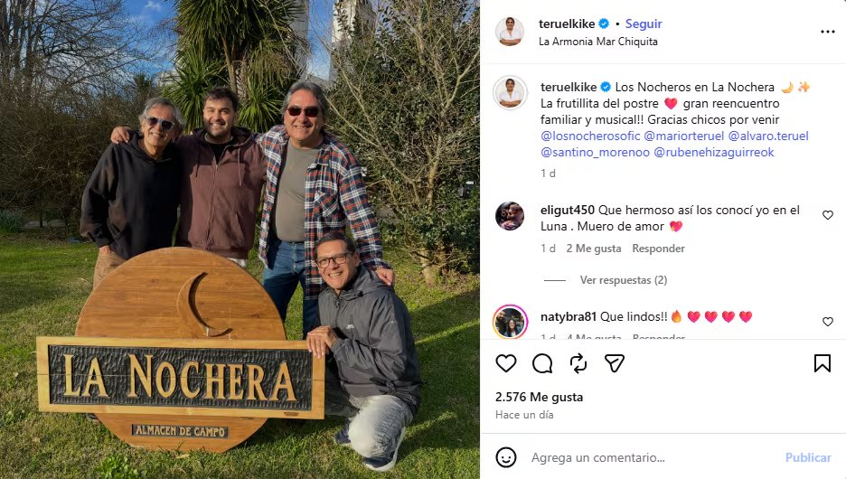 Antes del recital en Mar del Plata, Kike Teruel y Los Nocheros se reunieron en La Nochera, el almacén de campo ubicado cerca de Mar Chiquita