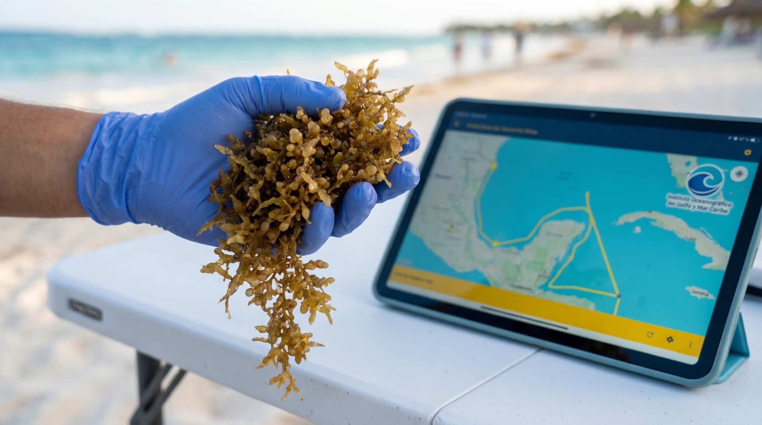 El mar Caribe registra las mayores concentraciones regionales de biomasa satelital de sargazo (Imagen Ilustrativa Infobae)