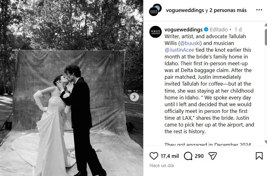 Tallulah y Justin Acee celebraron su boda en la propiedad familiar de la novia en Hailey, Idaho. (Captura de pantalla)