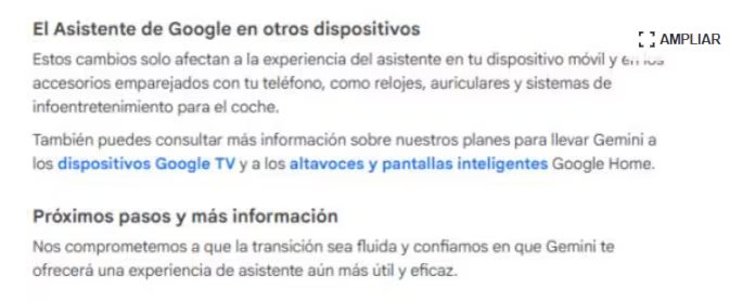 Google da a conocer qu&eacute; dispositivos se ver&aacute;n afectados por la eliminaci&oacute;n de su Asistente. (Gemini)