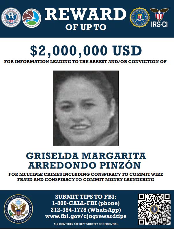 Griselda Margarita Arredondo Pinz&oacute;n, contadora del CJNG. (Departamento de Justicia)