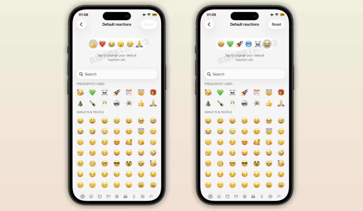 La nueva función de WhatsApp permitirá elegir seis emojis favoritos desde un apartado específico de los ajustes de la aplicación. (WABetaInfo)